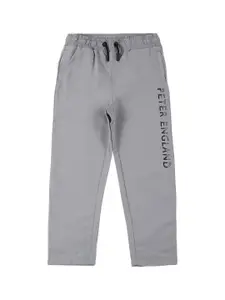Peter England Boys Grey Printed Track Pants