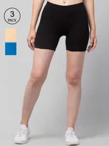 Apraa & Parma Women Pack of 3 Slim Fit Cycling Sports Shorts