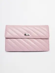 AND Women Pink Quilted PU Two Fold Wallet