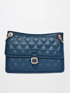 AND Women Teal Quilted PU Two Fold Wallet