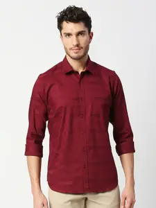Solemio Men Horizontal Stripes India Slim Fit Cotton Casual Shirt