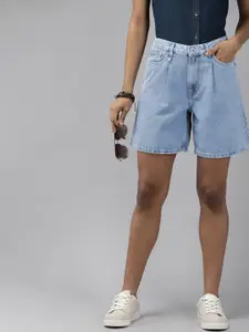 The Roadster Life Co. Women High-Rise Pure Cotton Denim Shorts