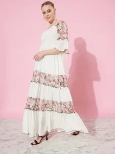 Miss Chase Floral Georgette A-Line Maxi Dress