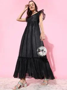 Miss Chase Black Georgette Maxi Dress
