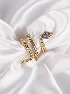 Fashion Frill Silver-Plated & CZ Studded Finger Ring