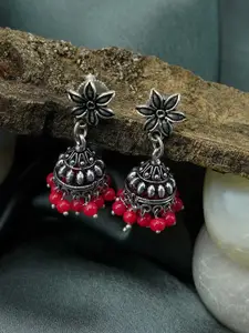 GRIIHAM Women Coral Silver Plated Drop Earrings