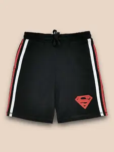 Kids Ville Boys Black Superman Cotton Shorts
