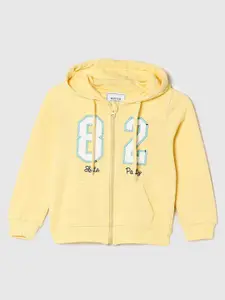 max Girls Yellow Printed Sweatshirt