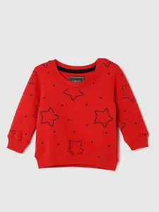 max Boys Red Printed Sweatshirt