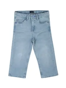 Allen Solly Junior Boys Blue Low Distress Light Fade Pure Cotton Jeans