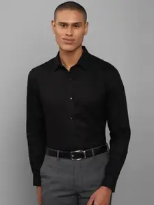 Allen Solly Men Black Slim Fit Linen Formal Shirt