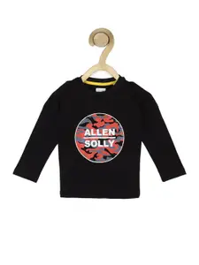Allen Solly Junior Boys Black Typography Printed T-shirt