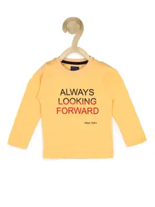 Allen Solly Junior Boys Yellow Typography Printed T-shirt