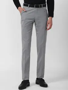 Peter England Men Grey Slim Fit Trousers