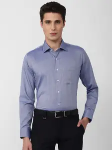 Van Heusen Men Blue Slim Fit Pure Cotton Formal Shirt
