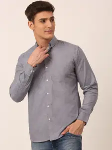 JAINISH Men Grey Classic Pure Cotton Casual Shirt