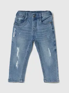 max Boys Regular Fit Low Distress Light Fade Cotton Jeans