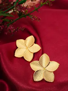 Ferosh Women Gold-Toned Floral Studs Earrings