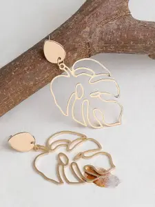 SOHI Gold-Toned Contemporary Hoop Earrings