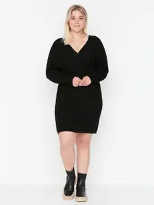 Trendyol Women Plus Size Black Sweater Dress