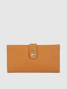 Baggit Women Mustard Yellow Textured Two Fold Wallet