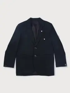 Gini and Jony Boys Blue Solid Single Breasted Blazers