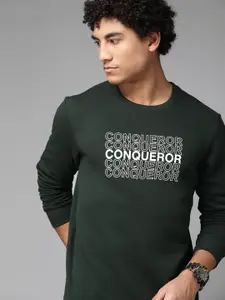 The Roadster Lifestyle Co. Men Green Printed Sweatshirt