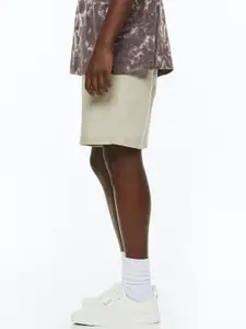 H&M Men Beige Loose Fit Linen-Blend Shorts