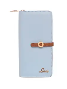 Lavie Women Blue & Brown Zip Around Wallet