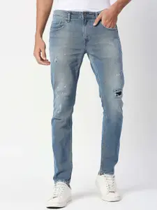 Pepe Jeans Men Blue Skinny Fit Low Distress Heavy Fade Stretchable Jeans