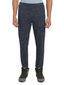 Wildcraft Men Navy Blue & Grey Camouflage Printed Pure Cotton Track Pant