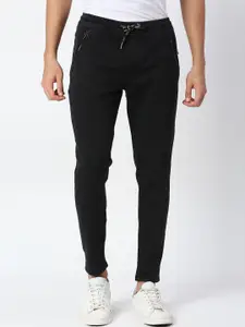Pepe Jeans Men Black Cotton Solid Straight-Fit Track Pants