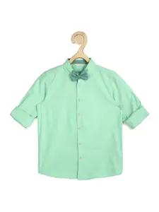 Peter England Boys Green Cotton Party Shirt
