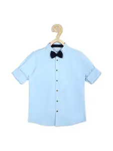 Peter England Boys Blue Cotton Party Shirt