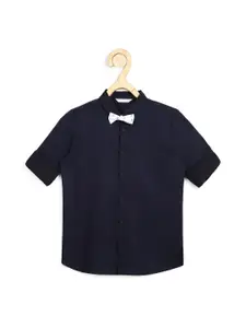 Peter England Boys Navy Blue Slim Fit Cotton Party Shirt
