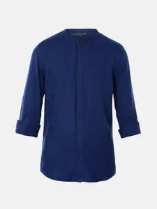 Peter England Boys Blue Slim Fit Cotton Casual Shirt