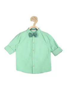Peter England Boys Green Cotton Party Shirt