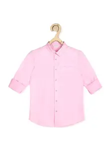 Peter England Boys Pink Slim Fit Cotton Casual Shirt