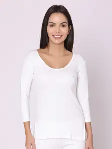 GROVERSONS Paris Beauty Women White Solid Thermal Tops