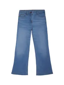 Peter England Girls Blue Flared Light Fade Jeans