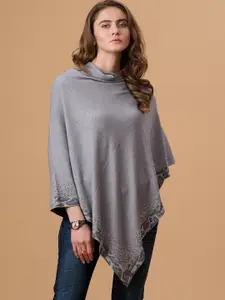 Gipsy Women Grey Acrylic Sweatshirt