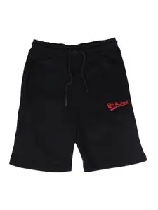 Gini and Jony Boys Black Cotton Solid Shorts
