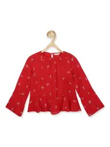 Peter England Red Print Top