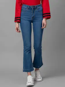 Globus Women Blue Bootcut High-Rise Stretchable Cotton Jeans