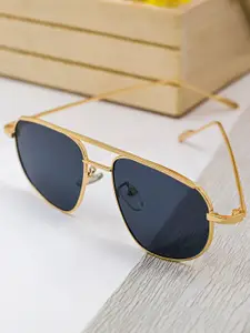Bellofox Women Blue Lens & Gold-Toned Oversized Sunglasses Bellofox Marion Sunnies