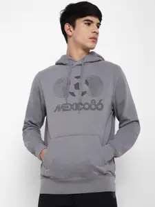 AMERICAN EAGLE OUTFITTERS Men Grey Printed Hooded Sweatshirt