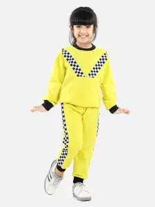 Cutiekins Girls Yellow & Black Printed Top with Pyjamas