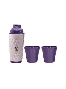 Vaya Purple Stainless Steel Water Bottle with Gulper 600 ml