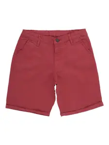 Peter England Boys Red Cotton Chino Shorts