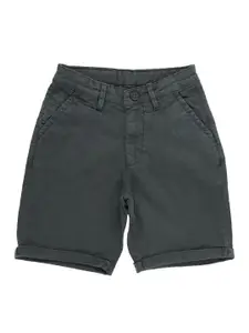 Peter England Boys Olive Green Cotton Shorts